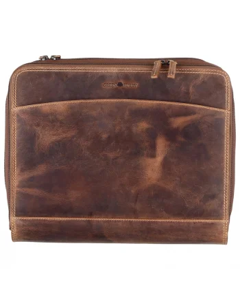 Mapa A4 unisex piele naturala maro antichizat 28 x 34 x 6 cm, Vintage,