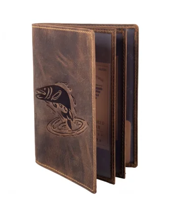 Husa legitimatie unisex piele naturala maro antichizat 12 x 16.5 x 2 cm, Hecht,