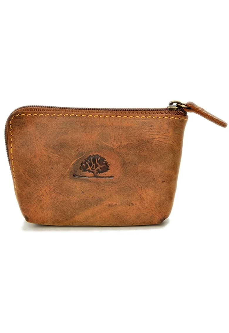 Portofel chei unisex piele naturala maro antichizat 11 x 8 cm, Vintage,