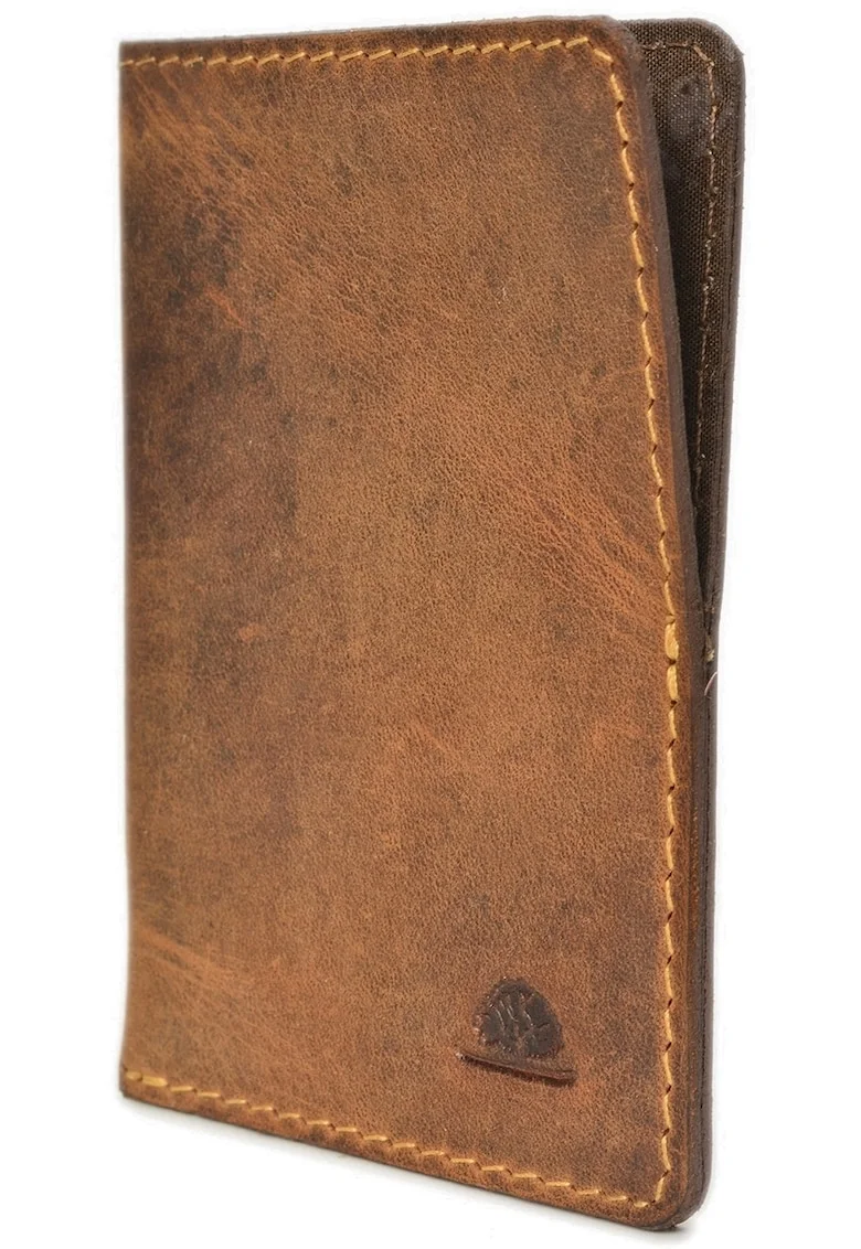 Portcard unisex piele naturala maro antichizat 6.5 x 9 x 0.5 cm, Vintage RFID,