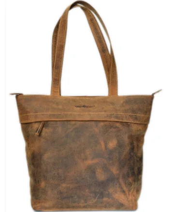Geanta umar dama piele naturala maro antichizat 39 x 31 cm, Vintage,