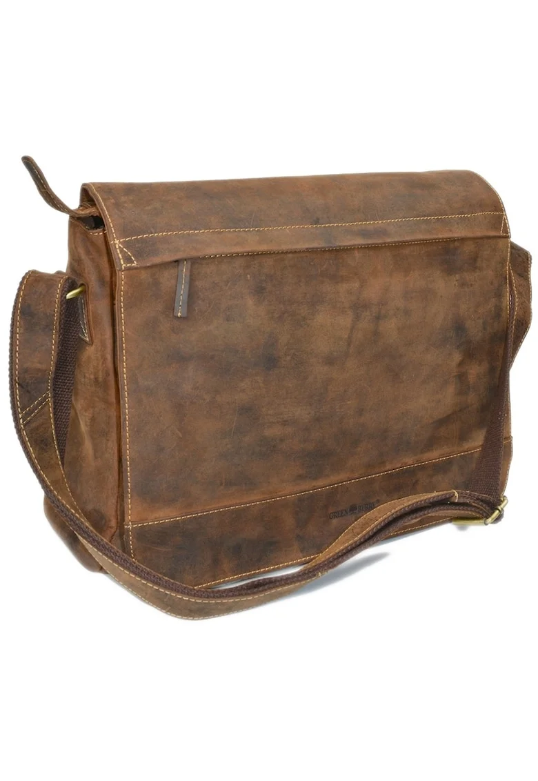 Geanta umar unisex  piele naturala maro antichizat, compartiment pentru notebook 33x24cm, dimensiuni 40x30.5x8-16cm