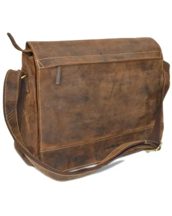Geanta umar unisex  piele naturala maro antichizat, compartiment pentru notebook 33x24cm, dimensiuni 40x30.5x8-16cm