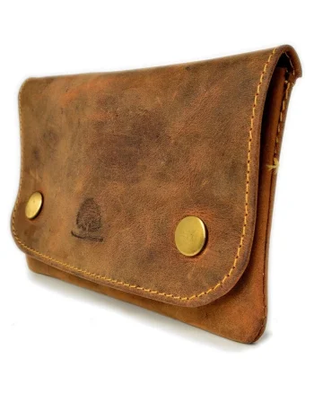 Etui tutun unisex piele naturala maro antichizat 15 x 9 cm, Vintage,