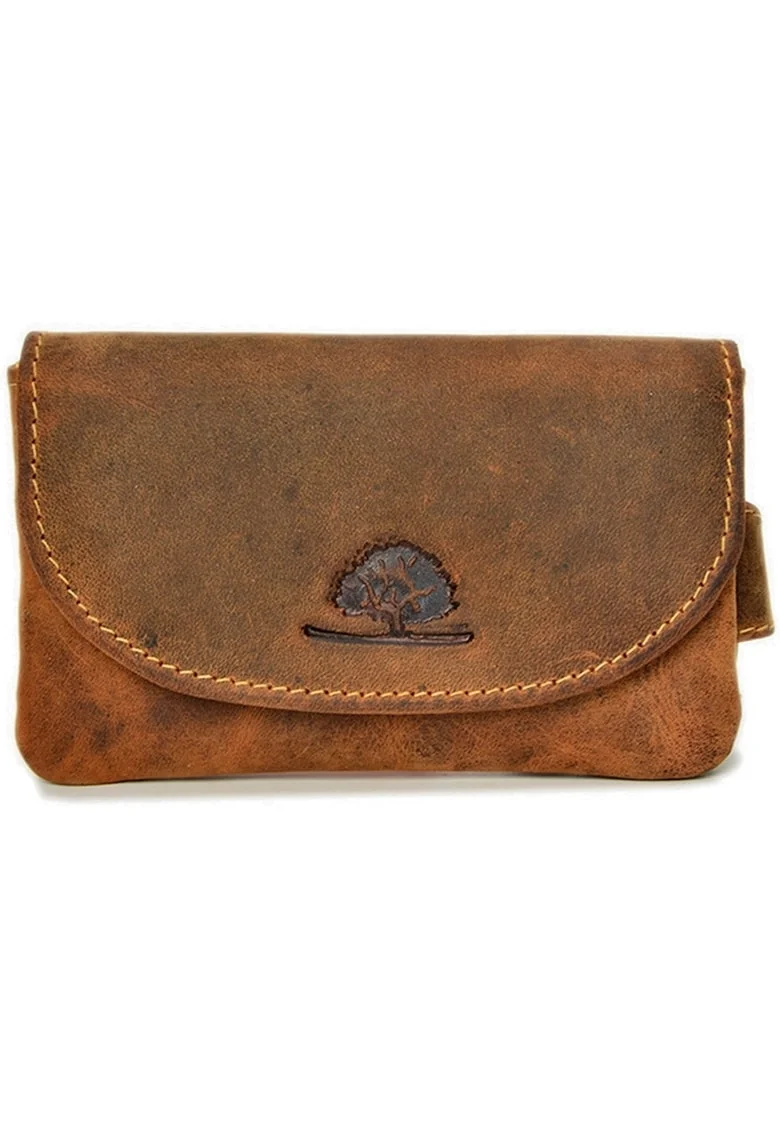 Portofel chei unisex piele naturala maro antichizat 11 x 7 cm, Vintage,