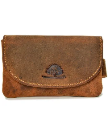 Portofel chei unisex piele naturala maro antichizat 11 x 7 cm, Vintage,