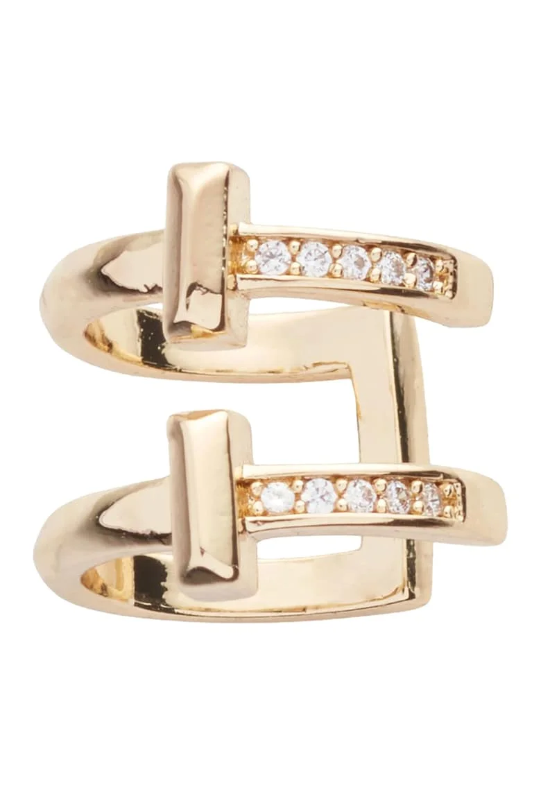 Cercel cuff cu cristale, Auriu