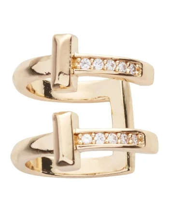 Cercel cuff cu cristale, Auriu
