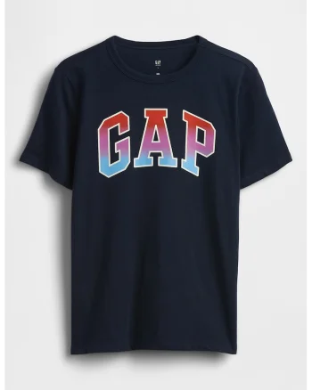 Tricou din bumbac cu imprimeu logo, Albastru ultramarin/Caramiziu