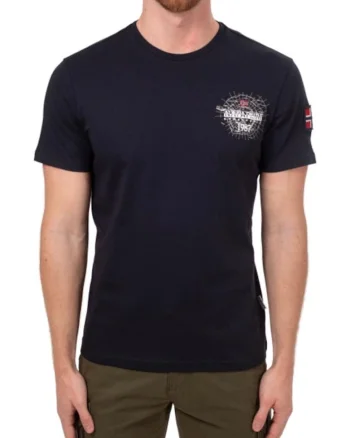 Tricou barbati,  SEDIL, imprimeu logo, negru, bumbac