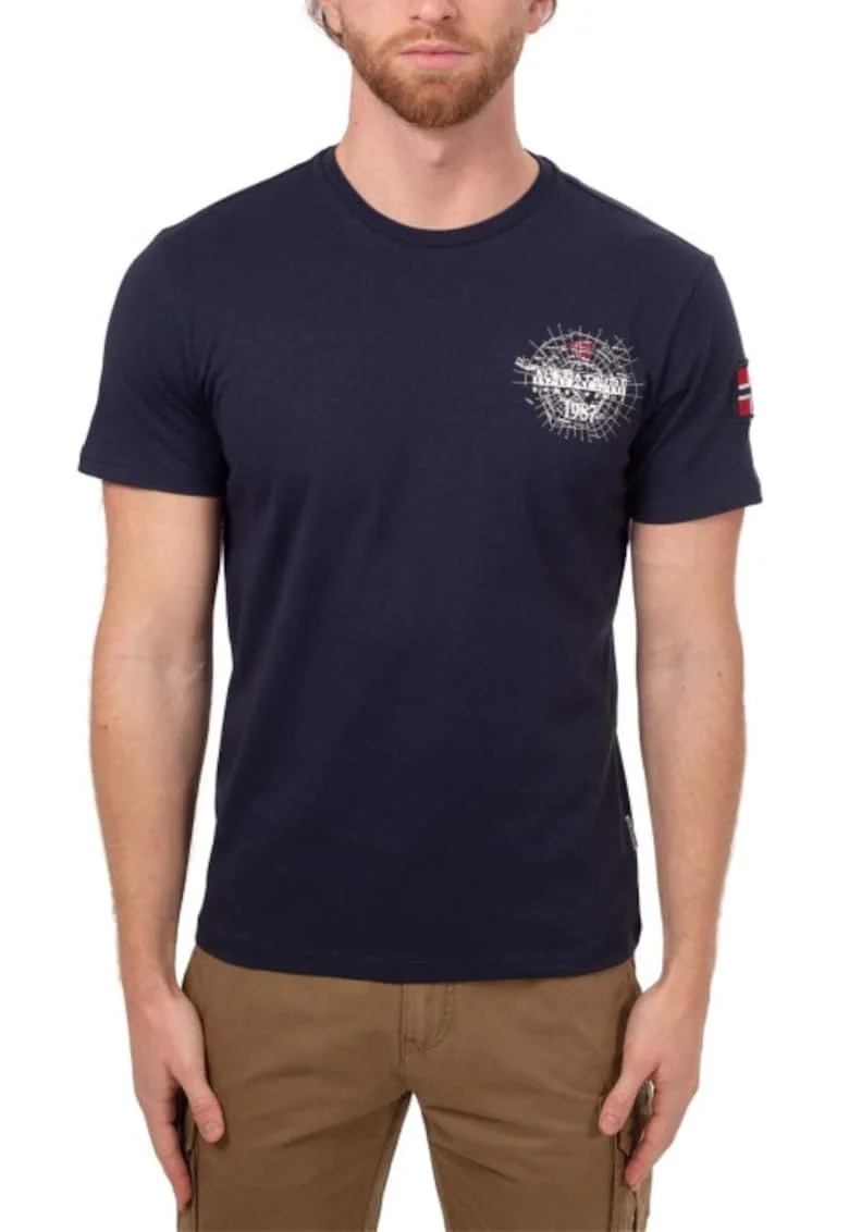 Tricou barbati,  imprimeu logo, bleumarin, bumbac