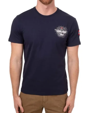 Tricou barbati,  imprimeu logo, bleumarin, bumbac