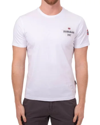 Tricou barbati,  imprimeu logo, alb, bumbac
