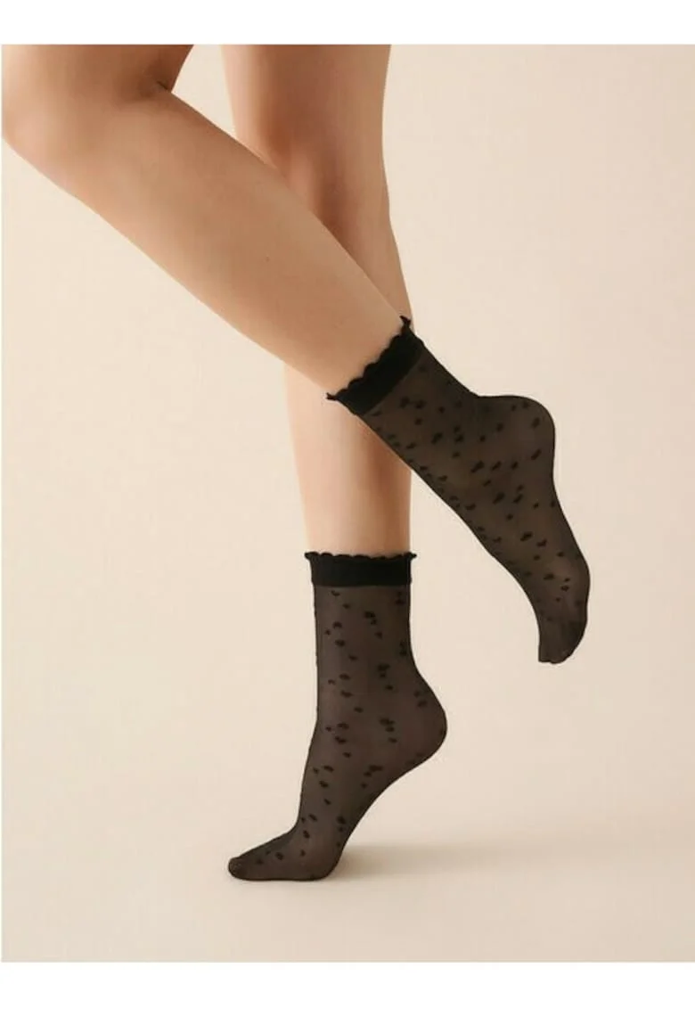 Sosete lycra negre cu inimioare  710 Lovie 20 den, Negru