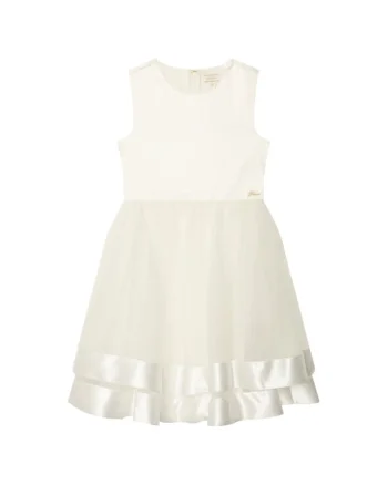 Rochie fete,  poliester, alb, fermoar