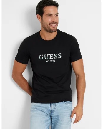 Tricou cu imprimeu logo, Alb/Negru