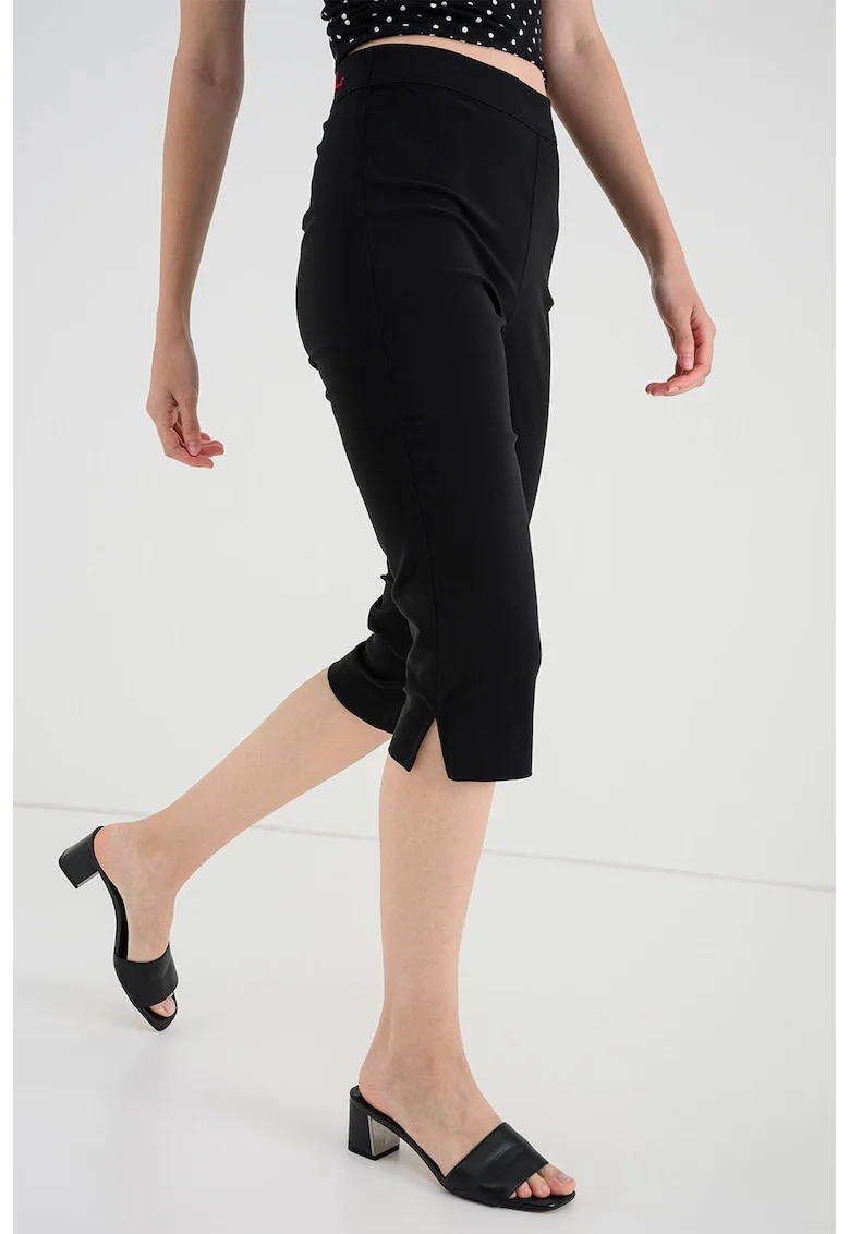 Pantaloni capri slim fit, Negru