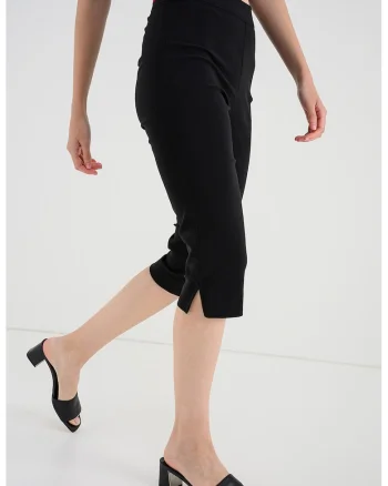 Pantaloni capri slim fit, Negru