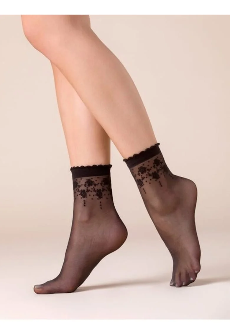 Sosete lycra negre cu model  526 Bloom 20 den, Negru