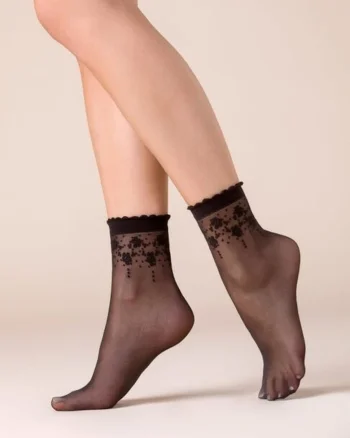 Sosete lycra negre cu model  526 Bloom 20 den, Negru