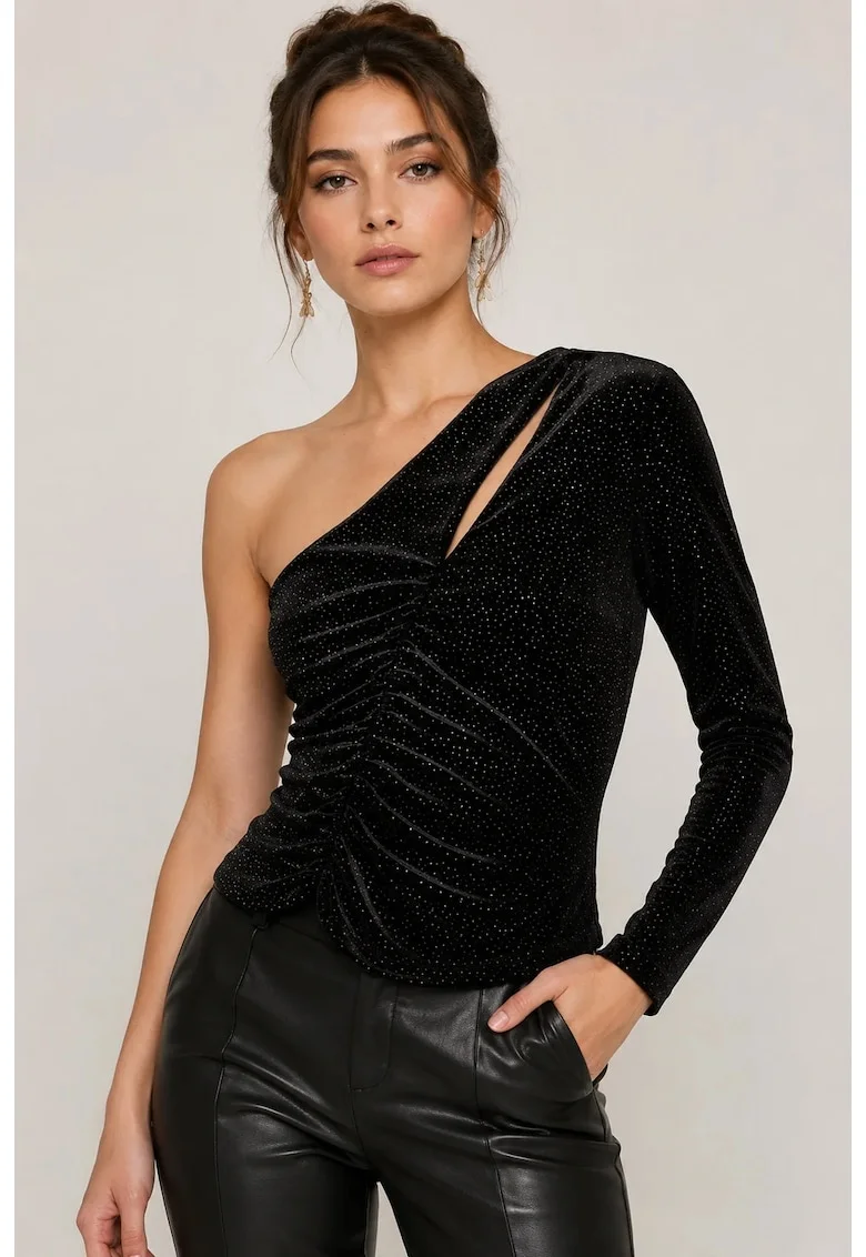 Bluza dama cu un umar gol  2M4335J162 M-L INTL Negru