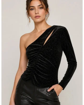 Bluza dama cu un umar gol  2M4335J162 M-L INTL Negru