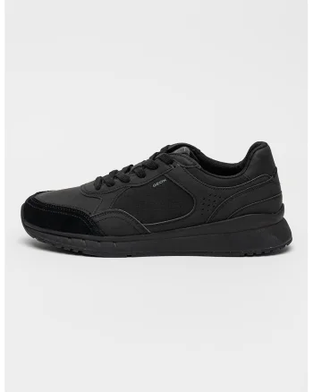 Pantofi sport Branthon low-cut cu insertii din piele ecologica, Negru