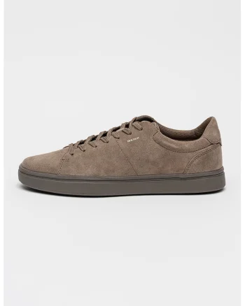 Pantofi sport uni din piele intoarsa, Maro taupe inchis