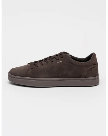 Pantofi sport uni din piele intoarsa, Maro inchis