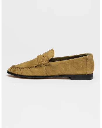 Mocasini din piele intoarsa Muse, Verde masliniu