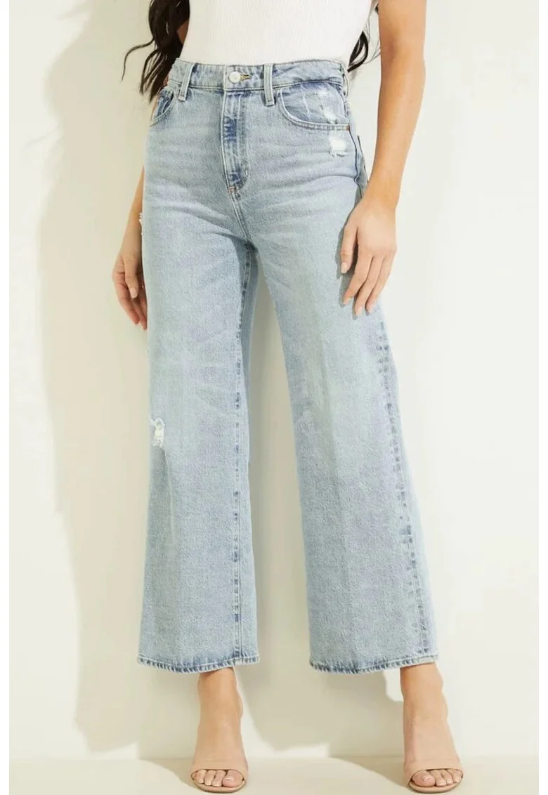 Blugi dama Wide Leg cu talie inalta  jeans W2YA17D4K32 W32-L29 US Albastru deschis