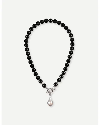 Colier Atra, agata, perle, handmade,