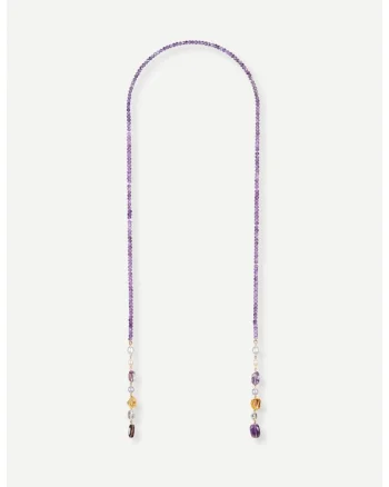 Colier Alma Lariat No1, ametist, perle, handmade,