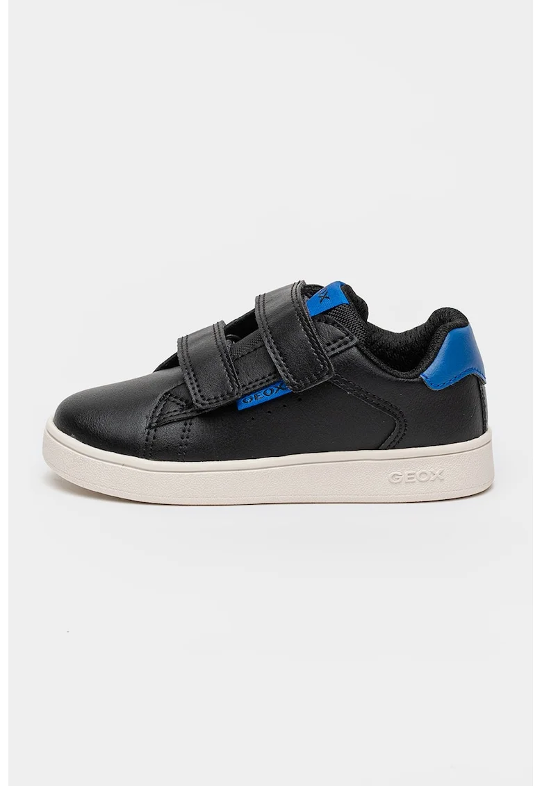 Pantofi sport de piele ecologica cu benzi velcro, Negru