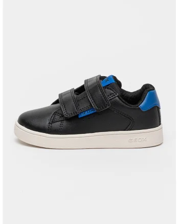 Pantofi sport de piele ecologica cu benzi velcro, Negru