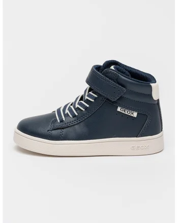 Pantofi sport mid-high de piele ecologica cu velcro, Albastru ultramarin