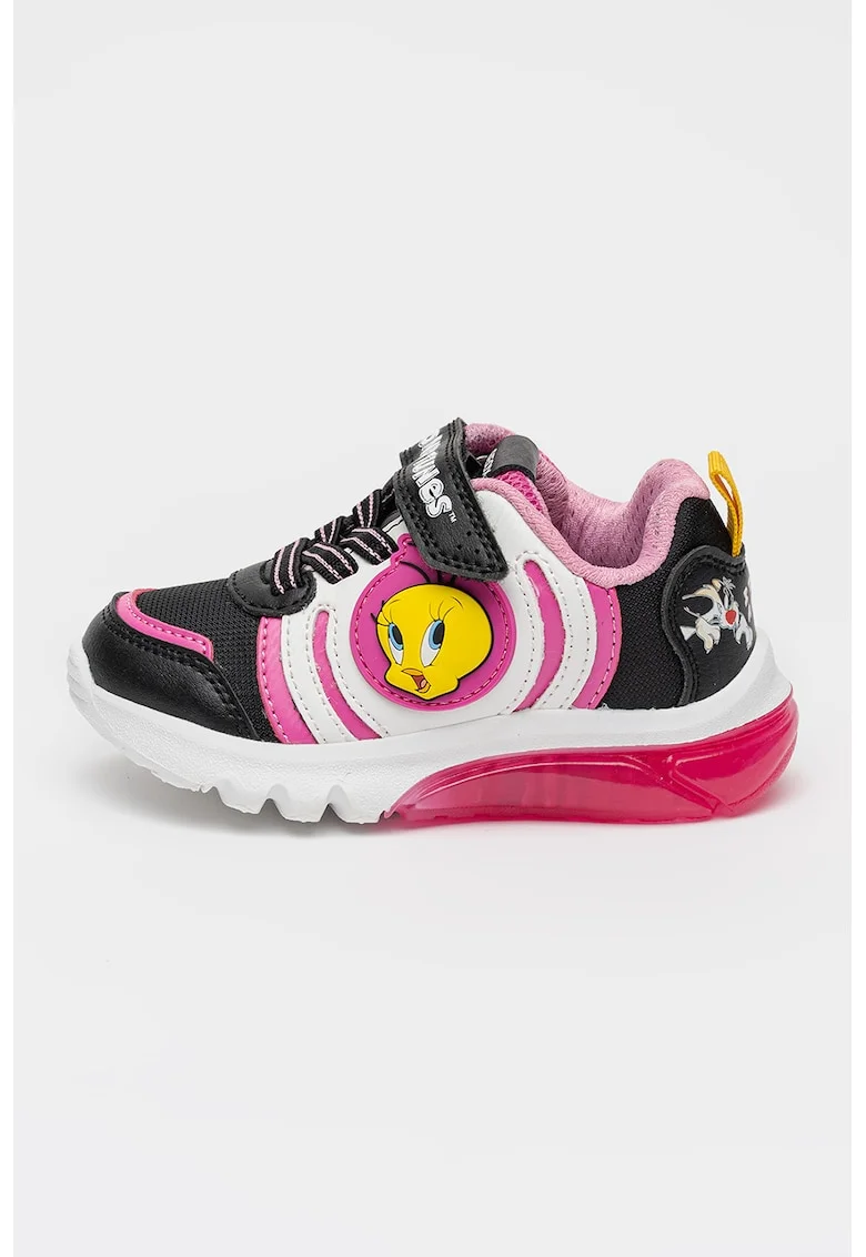 Pantofi sport cu LED-uri si Loney Tunes, Roz