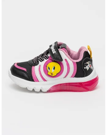 Pantofi sport cu LED-uri si Loney Tunes, Roz