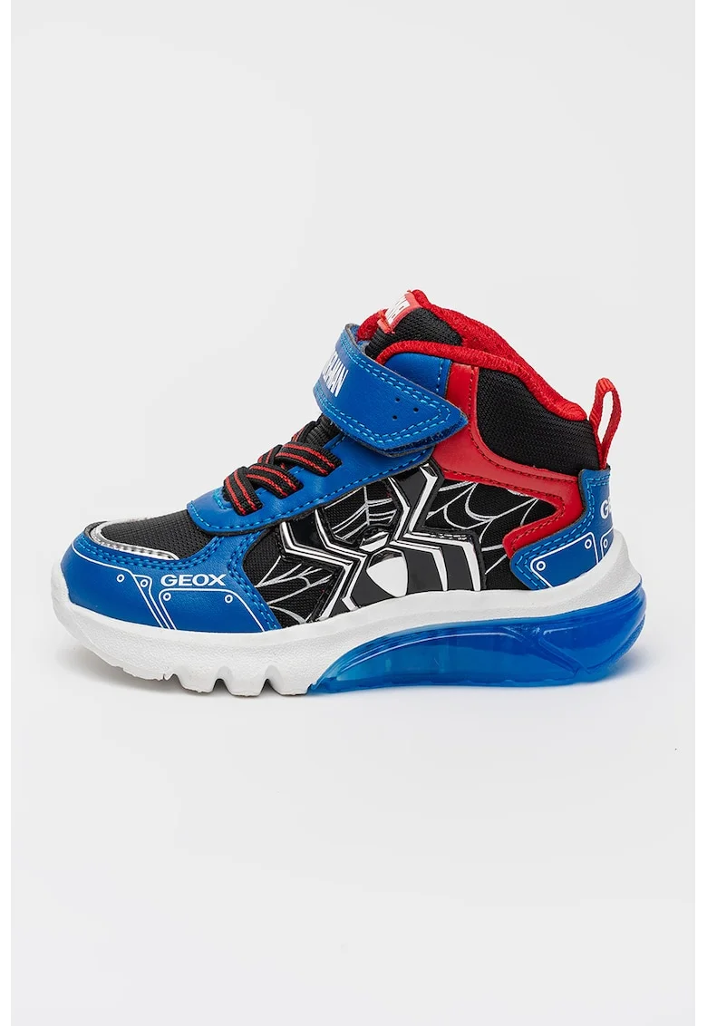 Pantofi sport de piele ecologica cu Spider-Man, Negru/Albastru