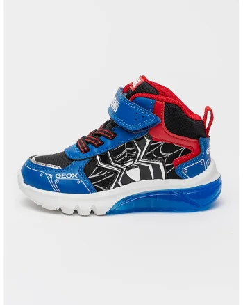 Pantofi sport de piele ecologica cu Spider-Man, Negru/Albastru