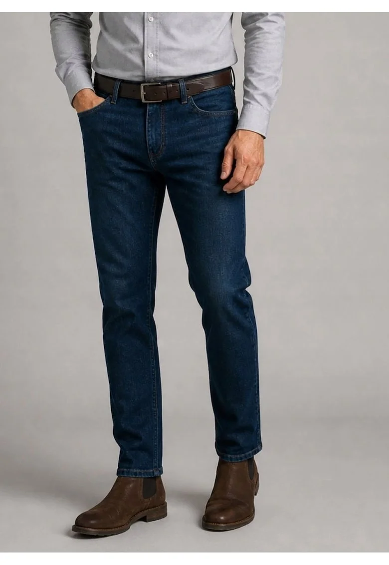 Blugi barbati,  Greensboro, regular fit, albastru, bumbac