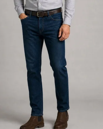 Blugi barbati,  Greensboro, regular fit, albastru, bumbac