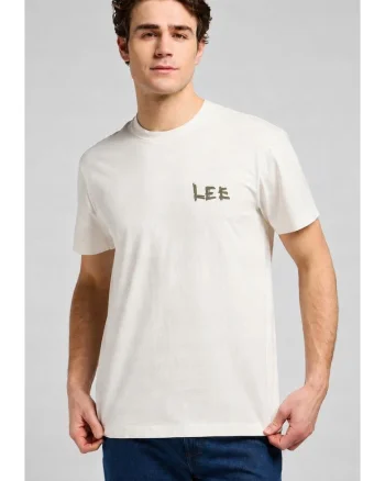 Tricou barbati  supradimensionat, imprimeu, alb, bumbac