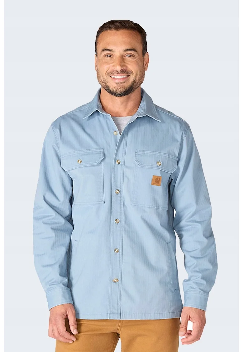 Camasa barbati  model Newcastle Jac, Relaxed Fit, material elastic, albastru