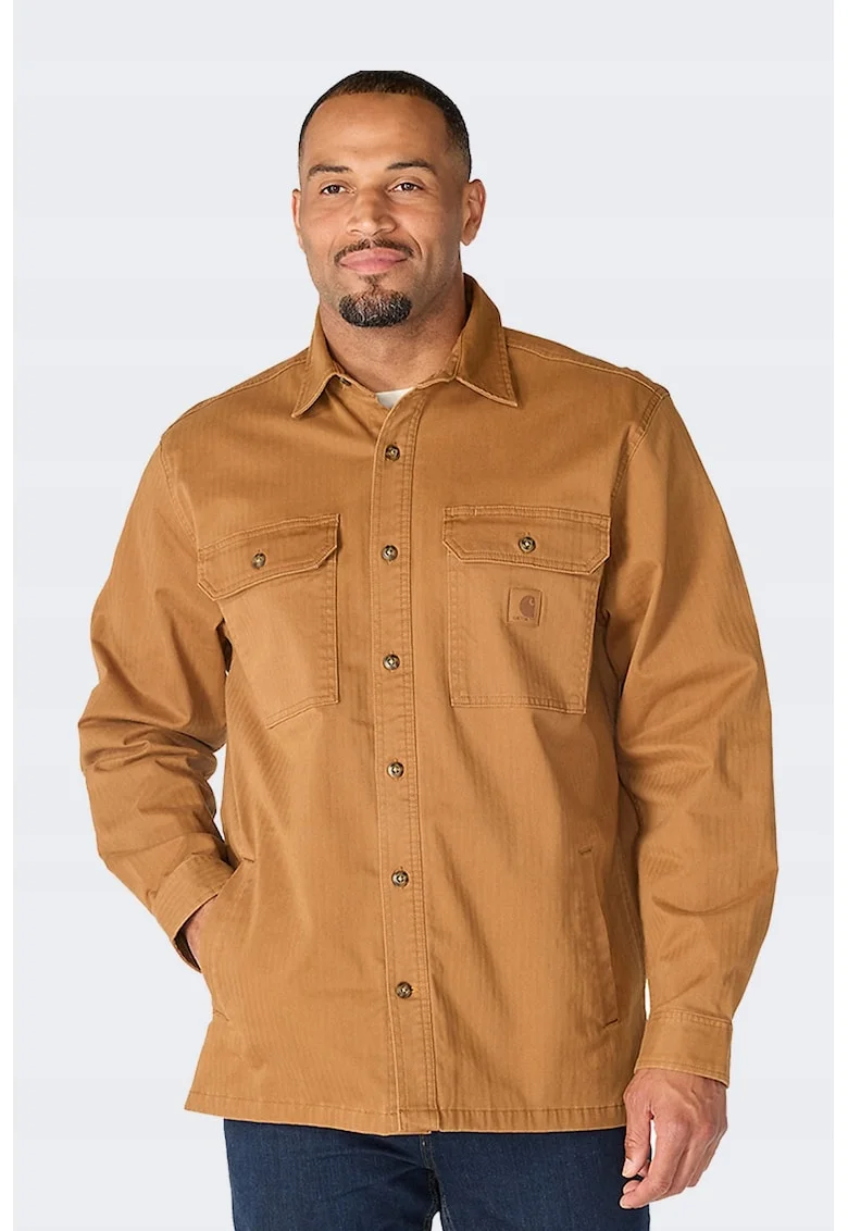 Camasa barbati  Newcastle, Relaxed Fit, material elastic, culoare maro