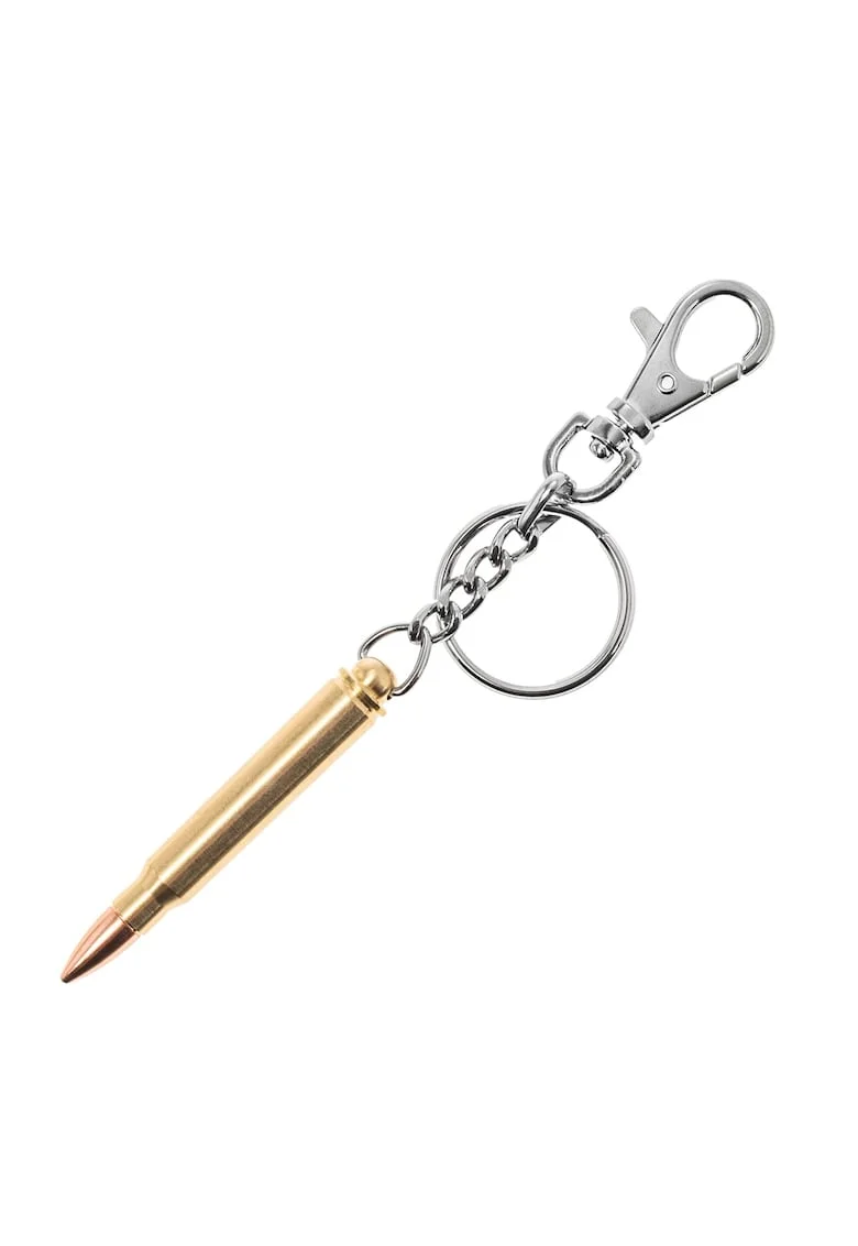 Breloc,  imitatie glont, alama, 6cm