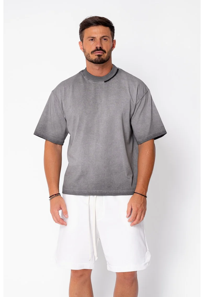 Tricou Oversized Prespalat Grey Anthracite 22297, Gri