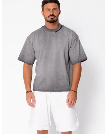 Tricou Oversized Prespalat Grey Anthracite 22297, Gri