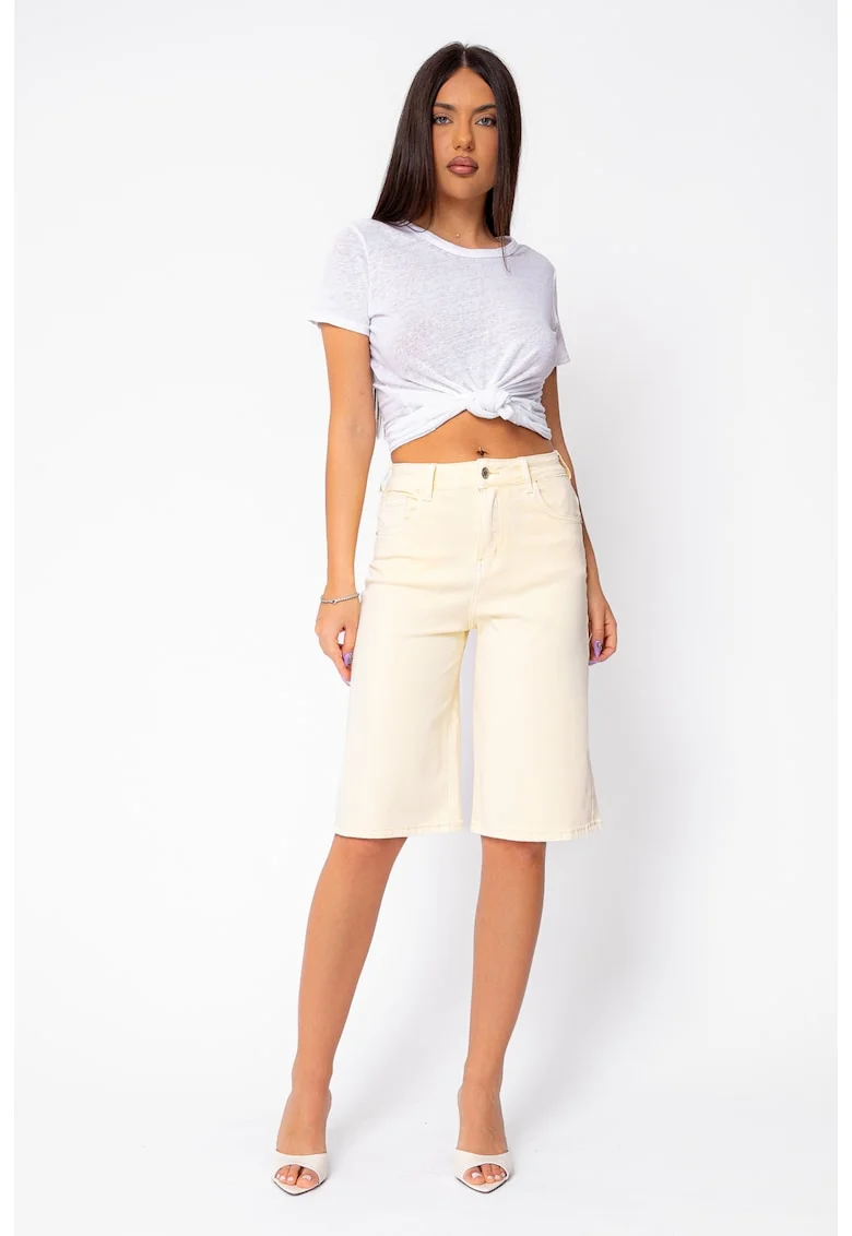 Blugi scurti elastici 21879, Galben
