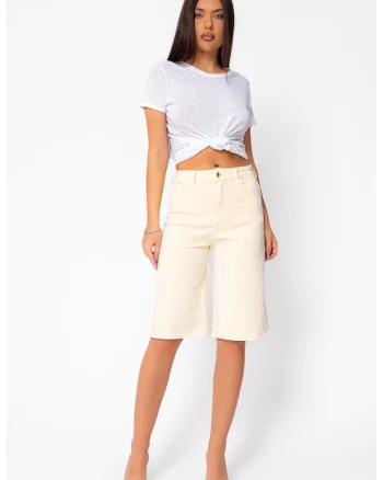 Blugi scurti elastici 21879, Galben
